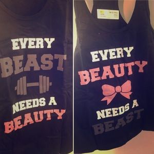 Beauty and Beast Tank Top Set (S & L)